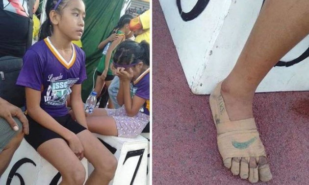 Дівчинці, яка виграла три забіги в кросівках з пластиру, подарували справжні Nike