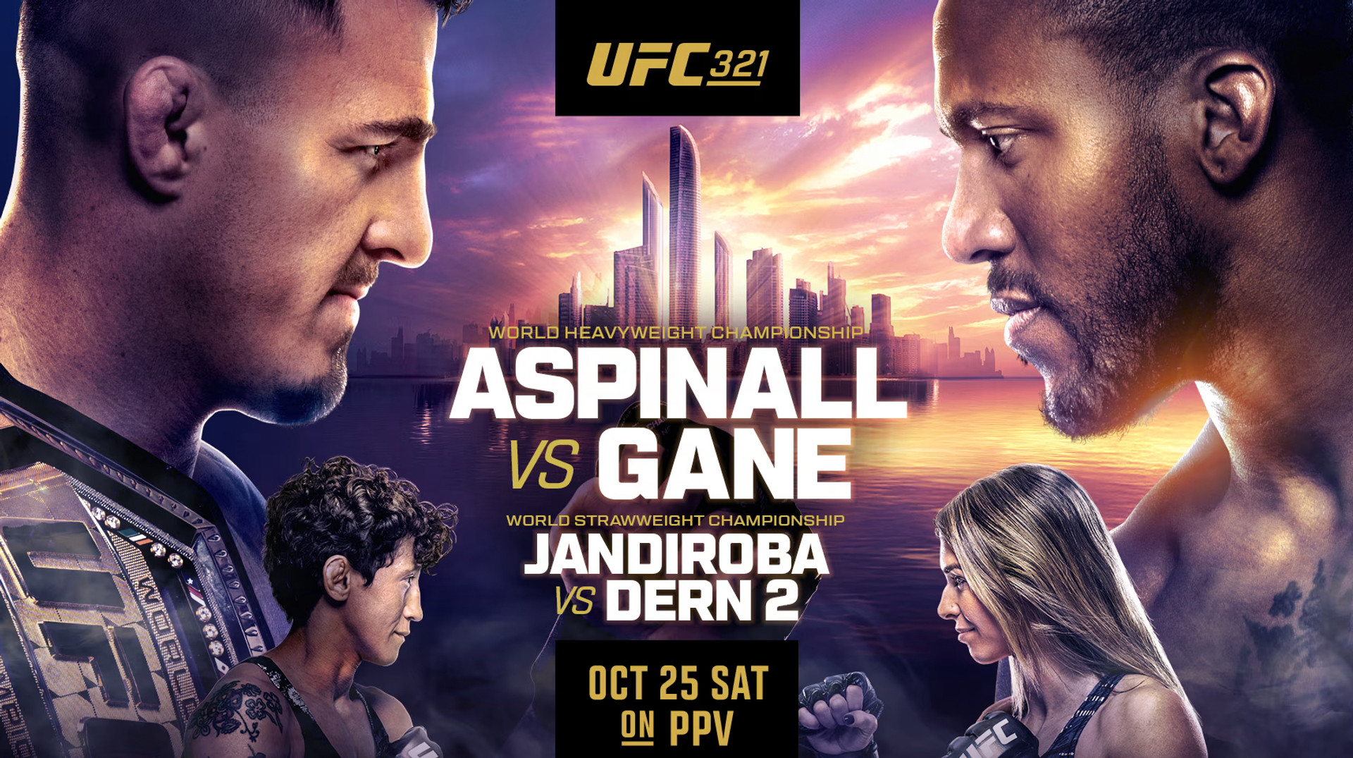 Аспіналл захищатиме пояс проти Гана і титульний бій найгарячішої бійчині світу ММА: анонс UFC 321