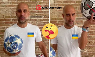 Гвардіола передав українським військовим м'яч із автографами гравців Ман Сіті ВІДЕО
