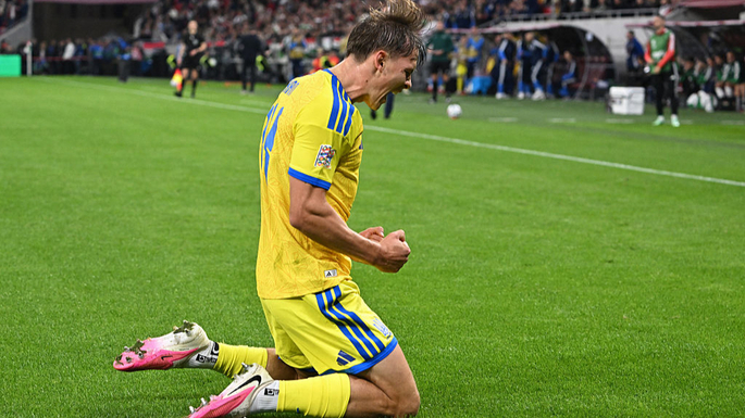 Сикан забил первый гол Украины в Лиге наций сезона-2026/27