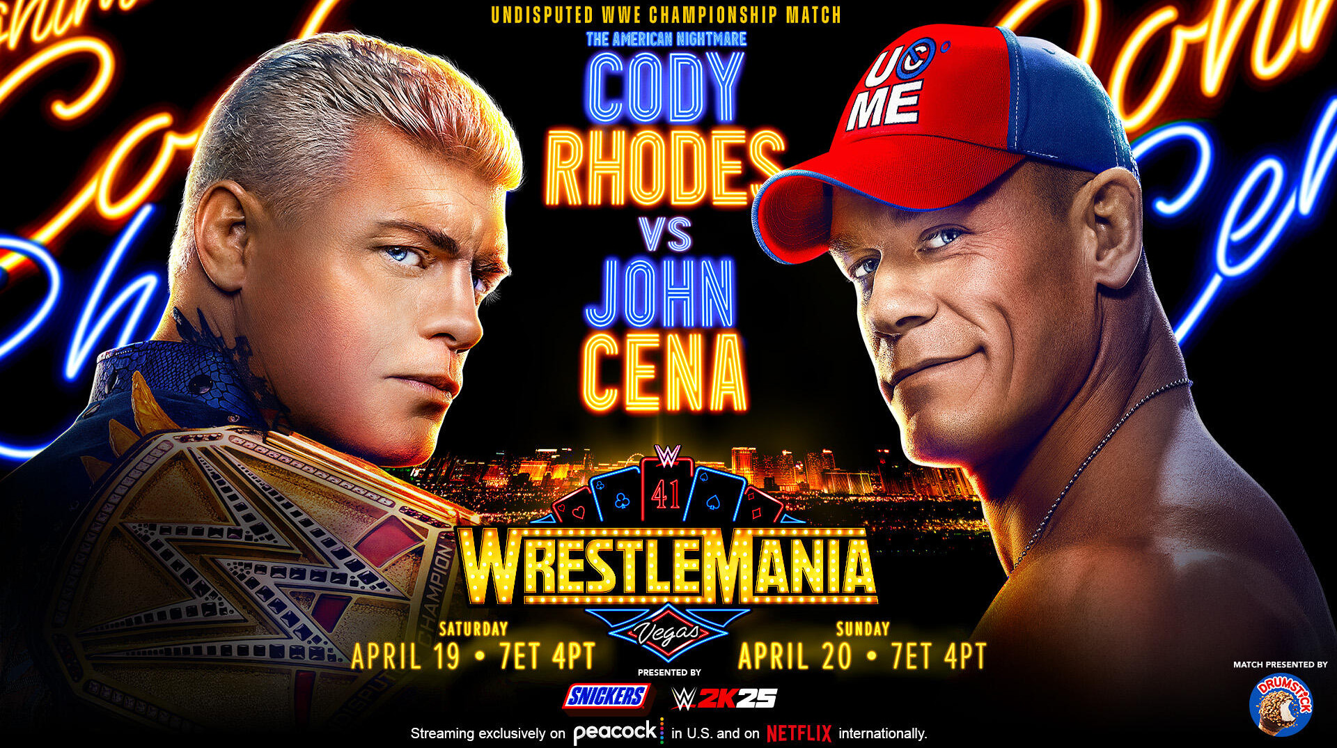 Джон Сина вернулся: расписание матчей и где смотреть Wrestlemania 41