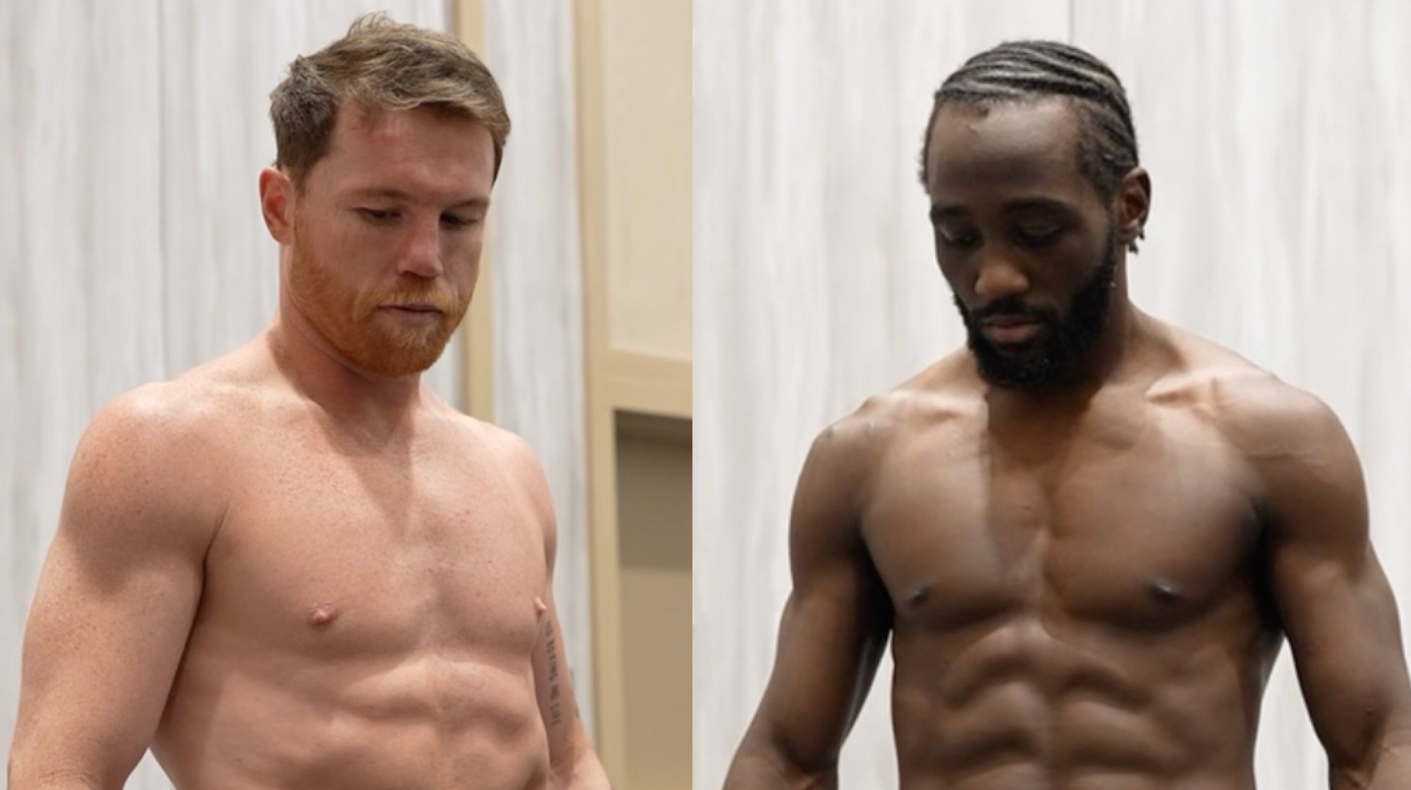 Канело та Кроуфорд показали однакову вагу перед боєм