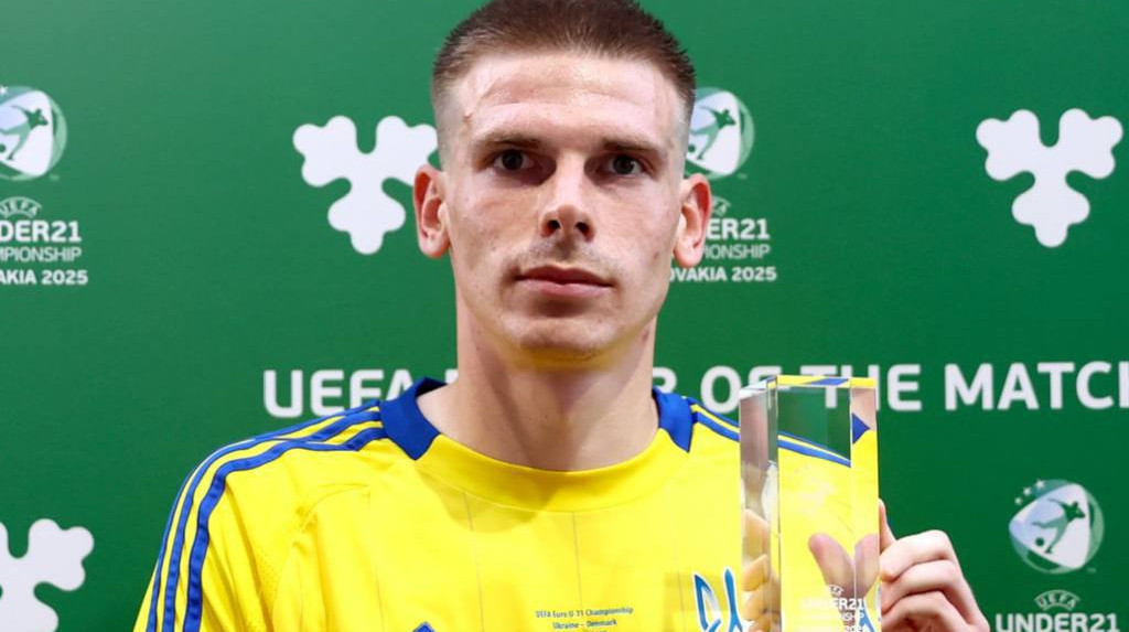 Очеретько – кращий гравець матчу з Данією за версією УЄФА