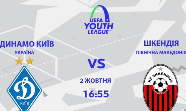 Динамо U-19 - Шкендія U-19: Онлайн-трансляція матчу Юнацької Ліги УЄФА
