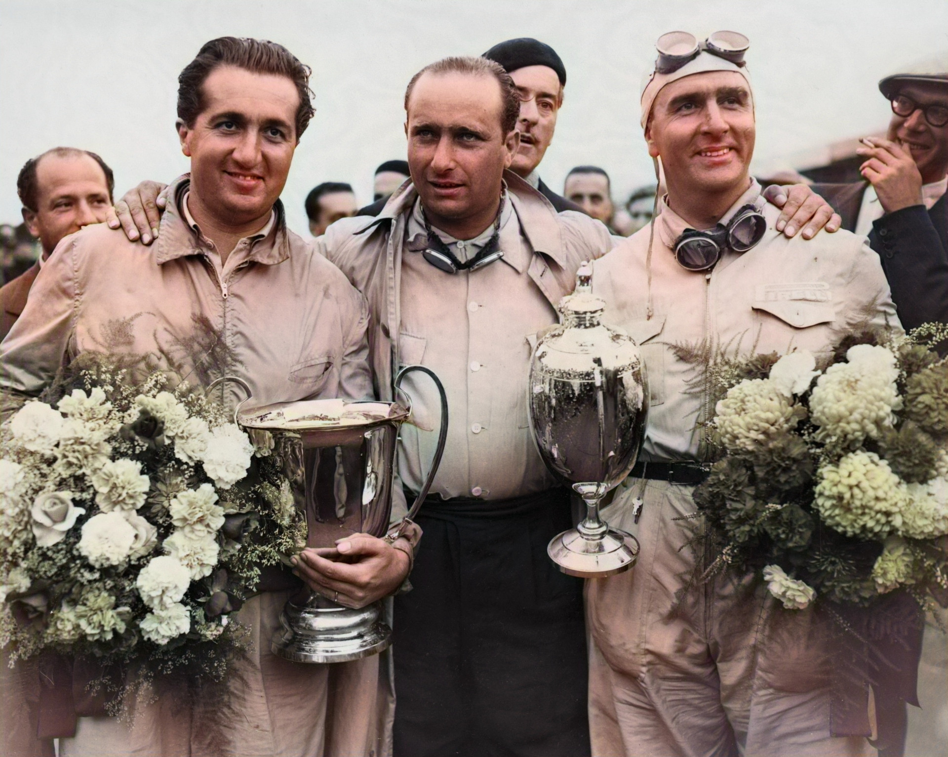 Альберто Аскари, Хуан Мануэль Фанхио и Джузеппе Нино Фарина, 1950 год