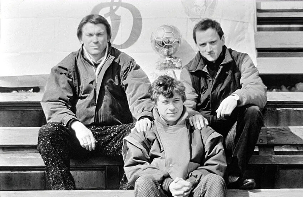 Олег Блохін (ліворуч), Олександр Заваров (у центрі), Ігор Бєланов (праворуч)