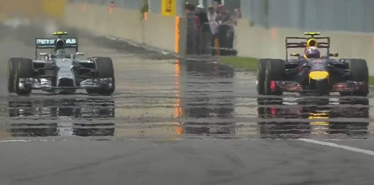 Ніко Росберг втрачає позицію по відношенню до Даніеля Рікьярдо на Гран-прі Канади 2014 року