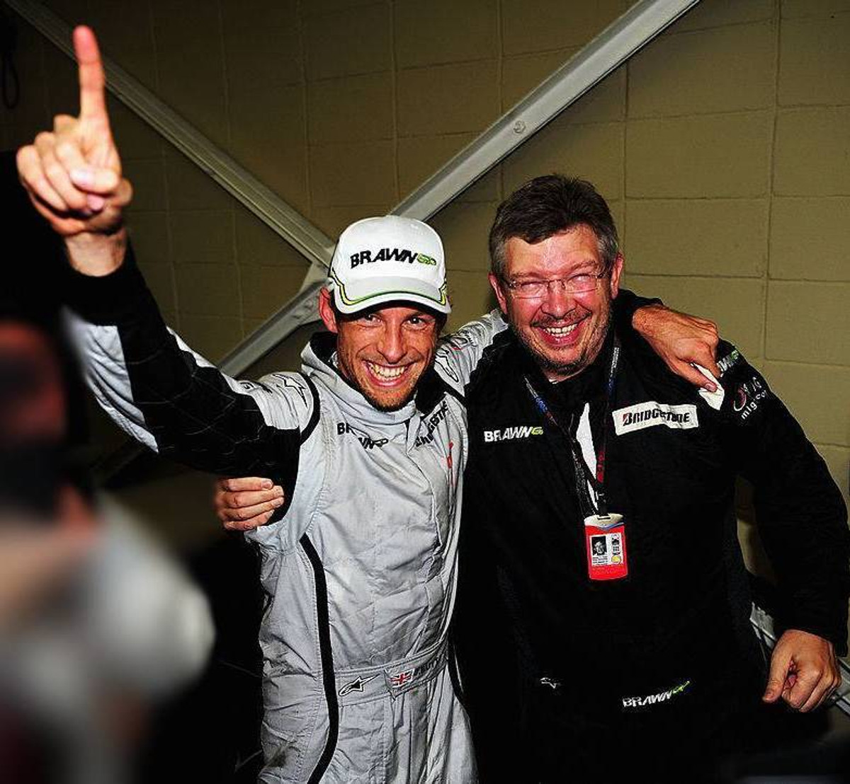 Дженсон Баттон і Росс Браун після Гран-прі Бразилії 2009