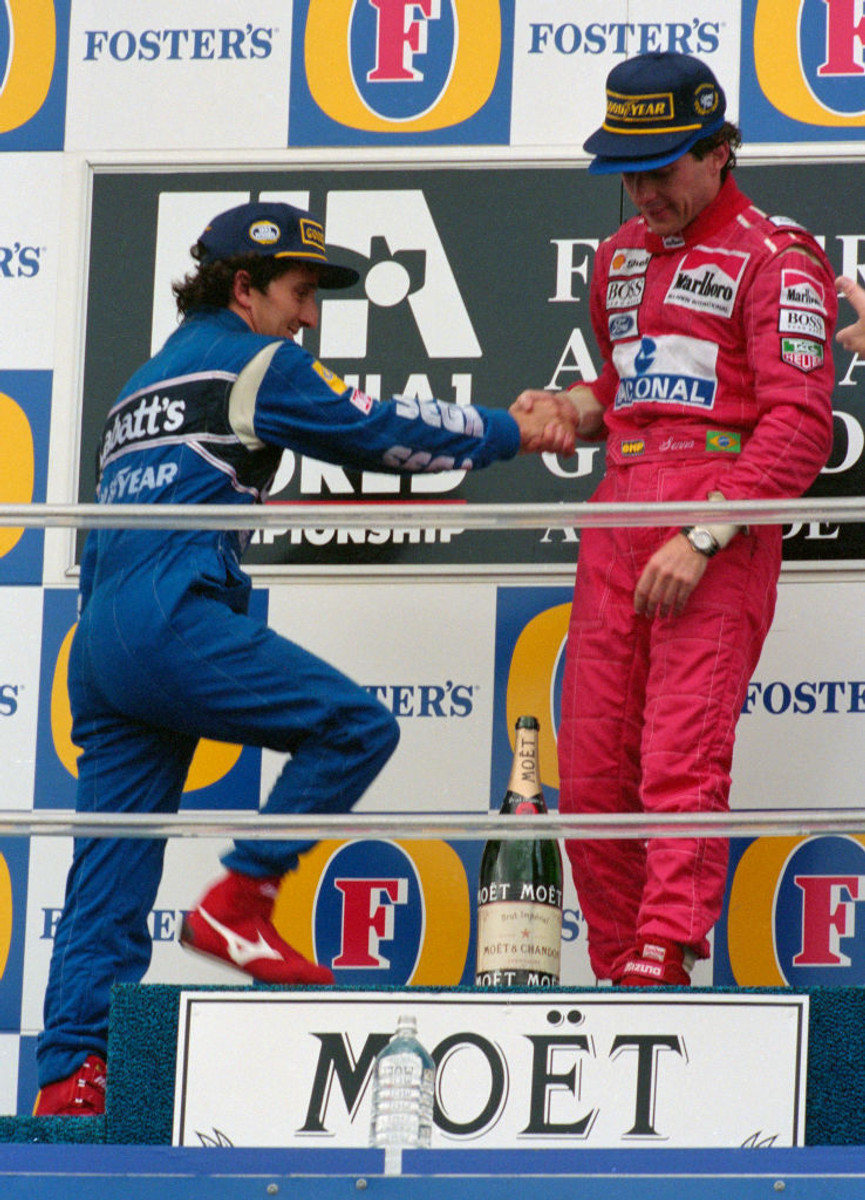 Айртон Сенна пригласил Алена Проста стать рядом с ним на верхней ступени подиума
