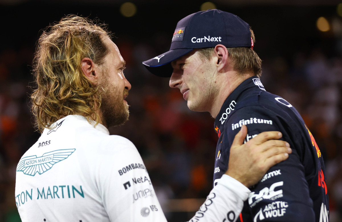 Себастьян Феттель і Макс Ферстаппен у 2022 році