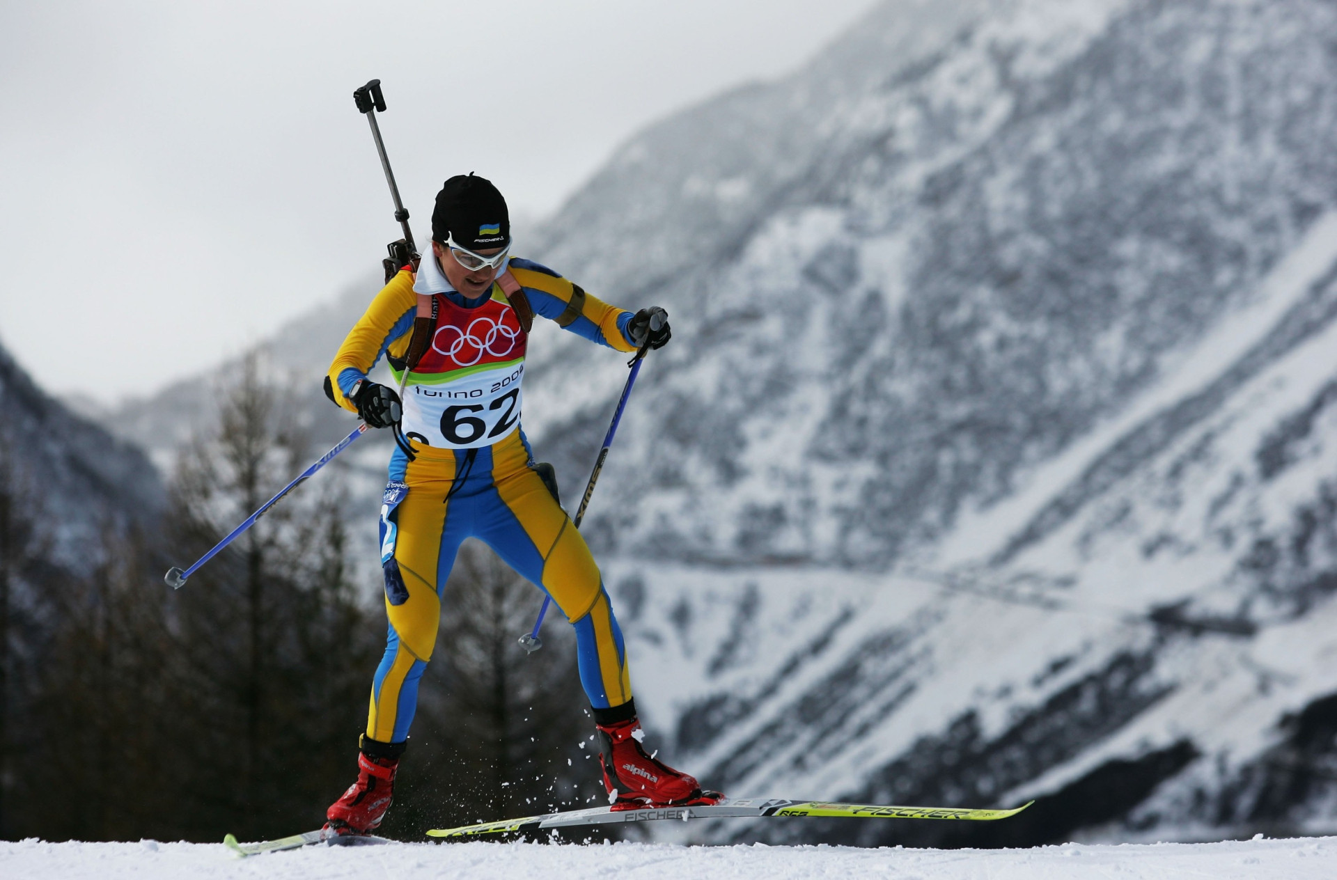 Лілія Вайгіна-Єфремова на дистанції спринтерської гонки на 7,5 км, Турин, 2006 рік