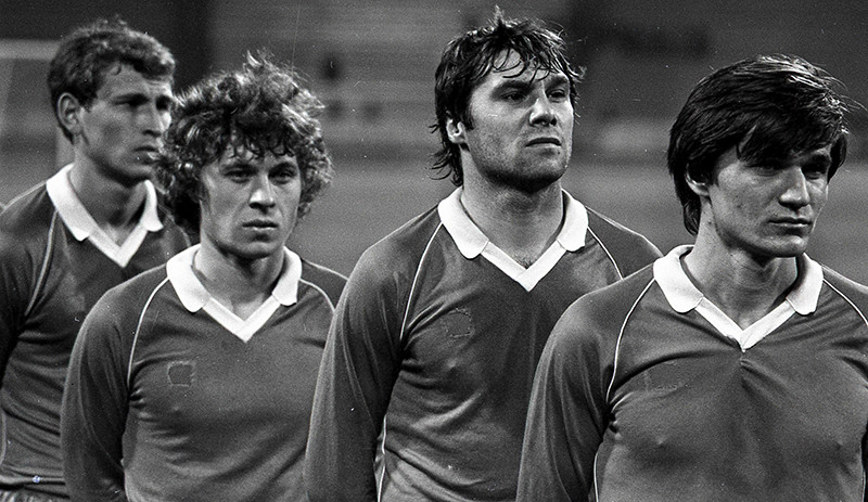 Динамо-1985, команда-зірка, команда зірок. Павло ЯКОВЕНКО, Олександр ЗАВАРОВ, Анатолій ДЕМ'ЯНЕНКО, Василь РАЦ.