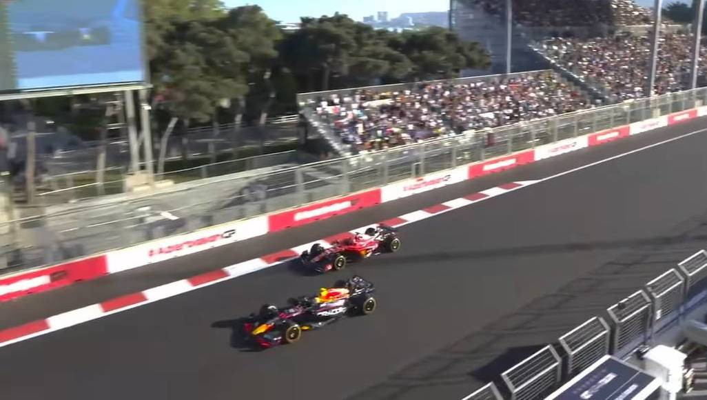 Серхио Перес обходит Шарля Леклера в спринтерской гонке Гран-при Азербайджана 2023