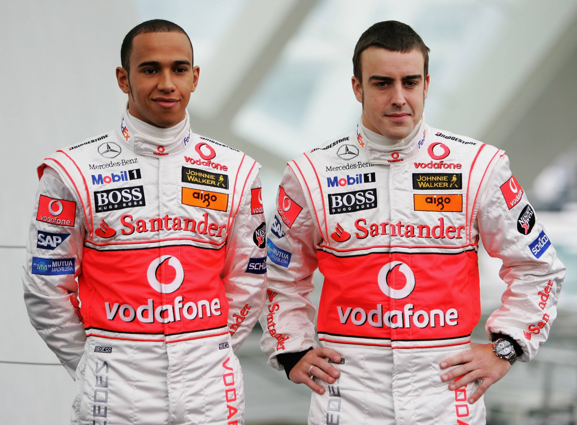 Льюїс Гамільтон і Фернандо Алонсо у 2007 році