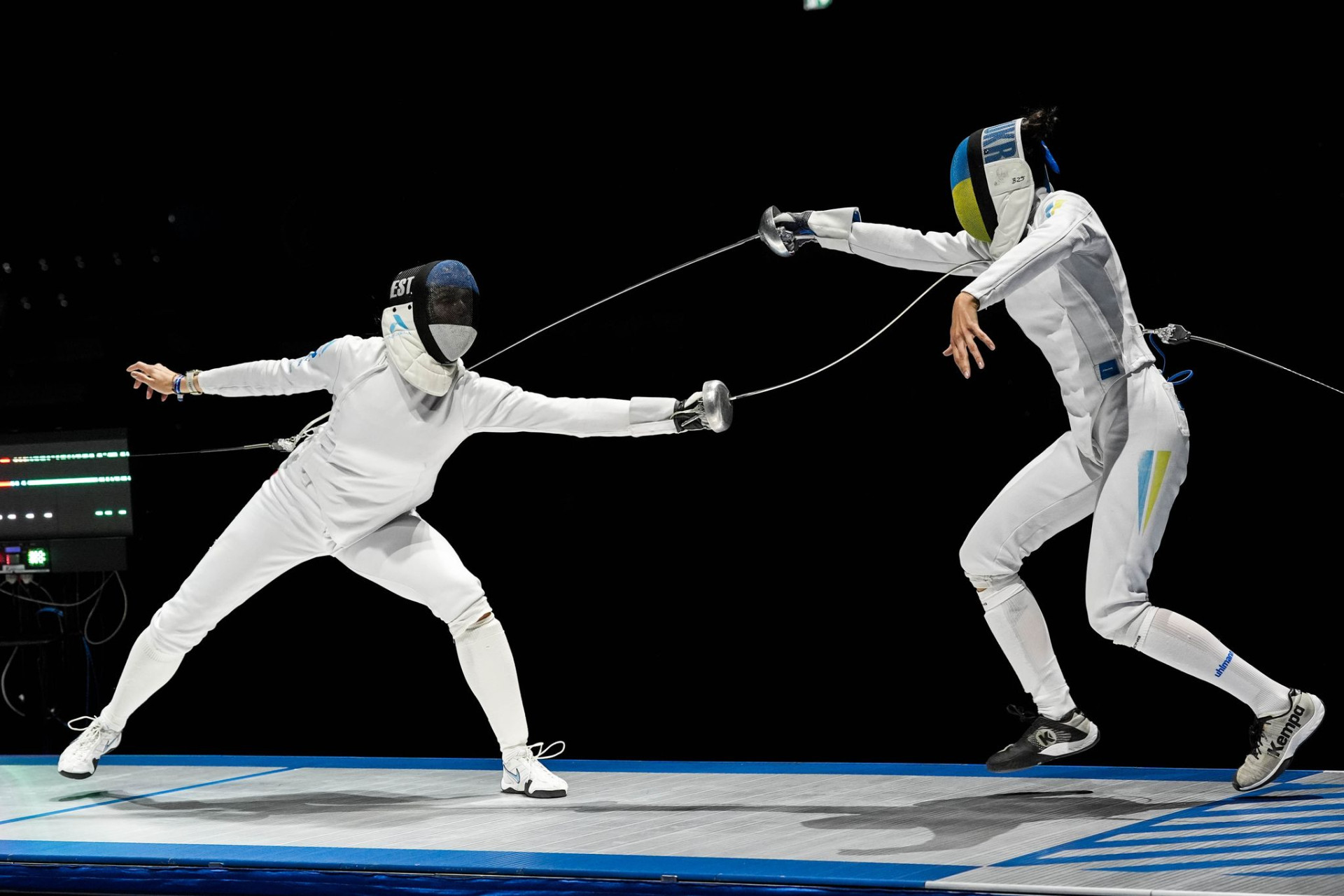 Kharkov's power (right) in the final match against Estonian Katrina Lehis