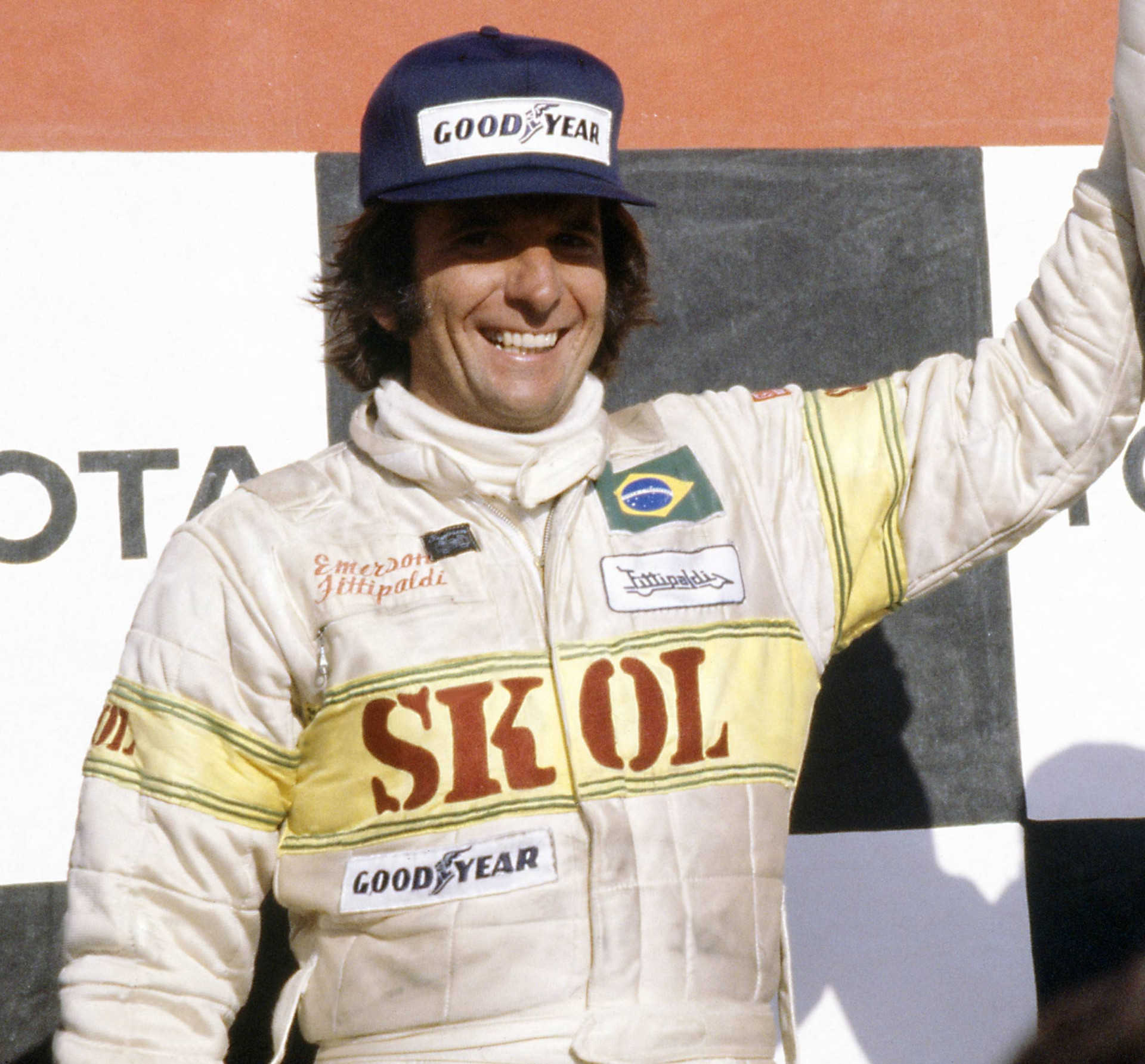 Эмерсон Фиттипальди на подиуме Гран-при США-Запад 1980 года