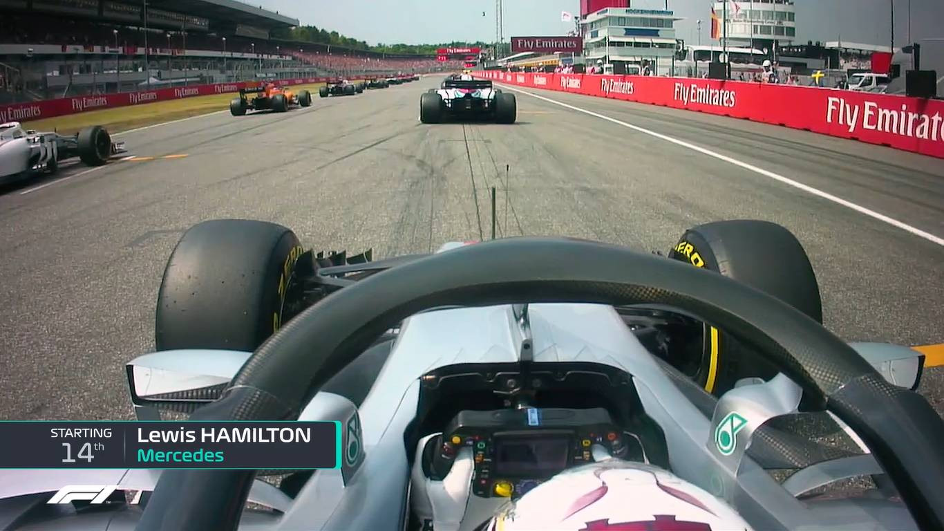 Льюїс Гамільтон на старті Гран-прі Німеччини 2018