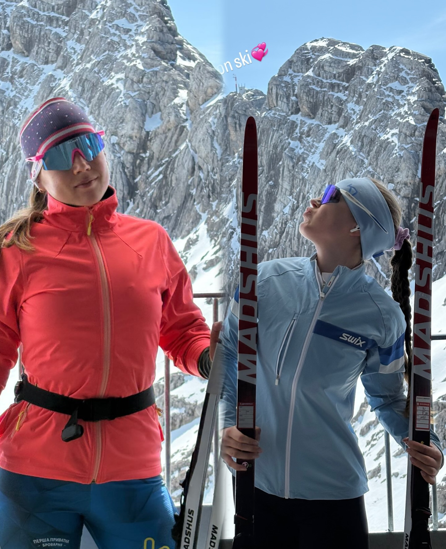 Олександа Меркушина та Анастасія Меркушина під час збору в Рамзау