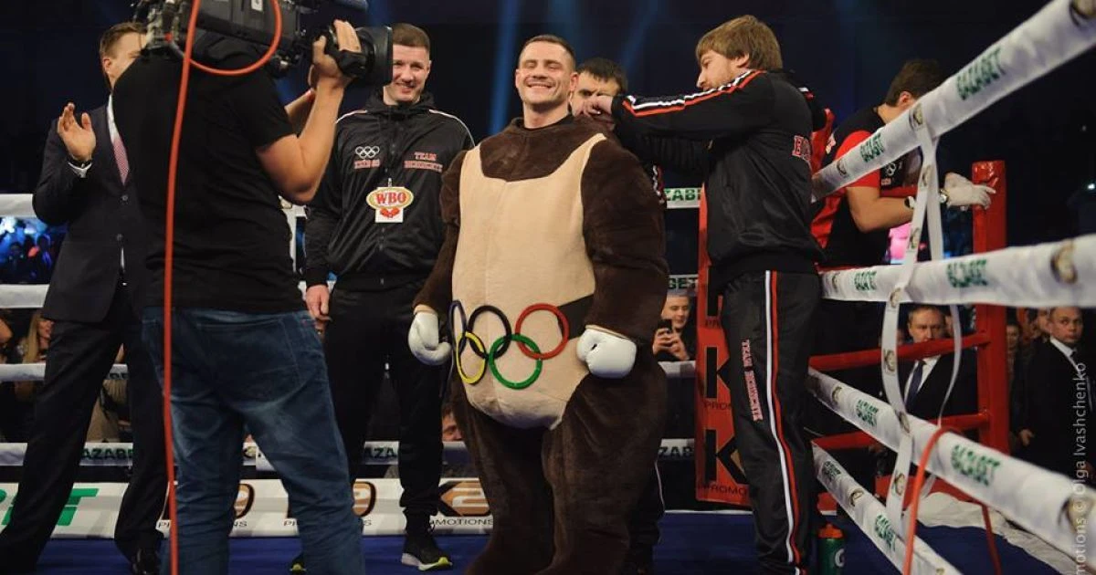 Берінчик в образі олімпійського ведмедя