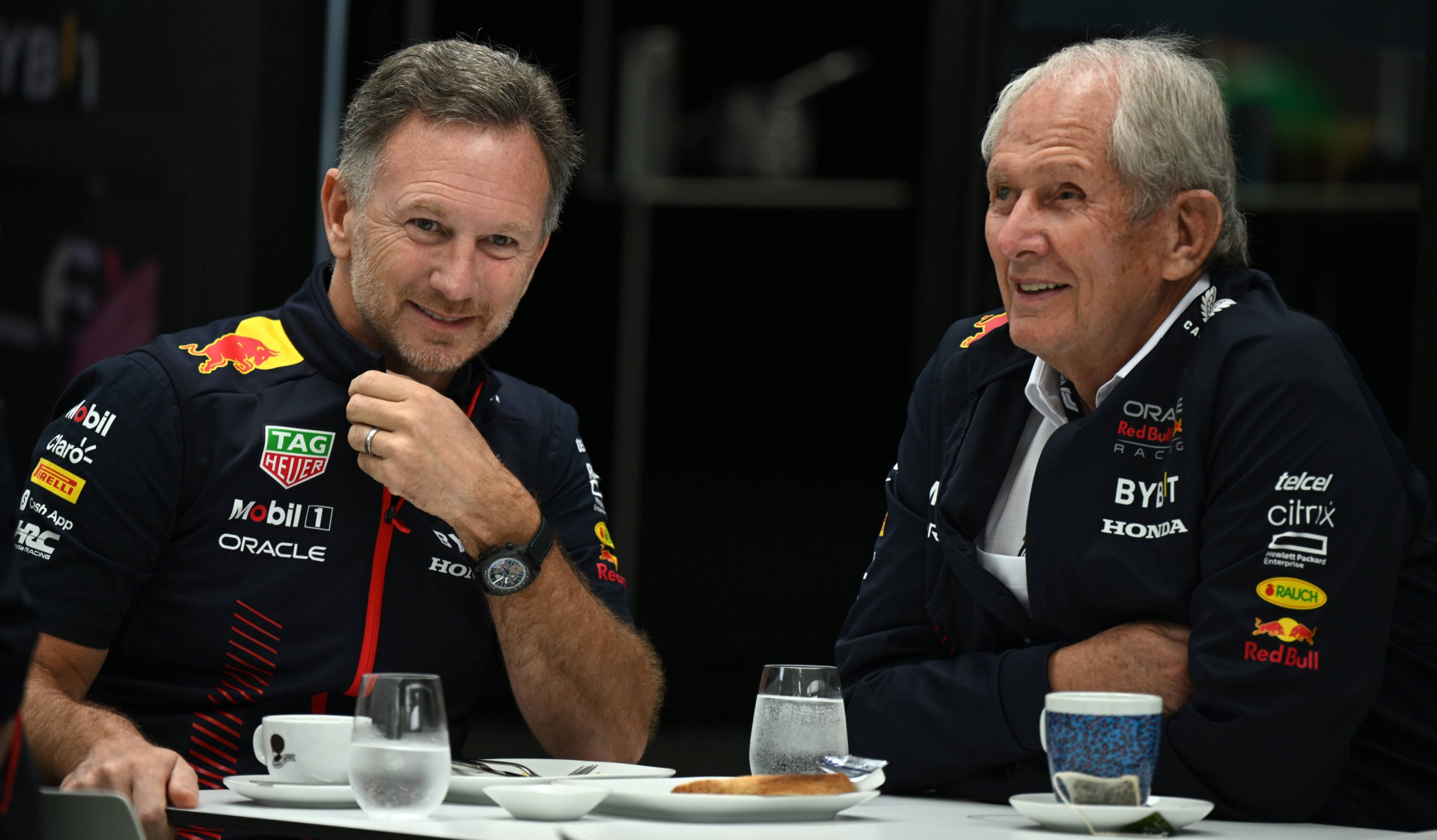 Крістіан Хорнер і Хельмут Марко у 2023 році