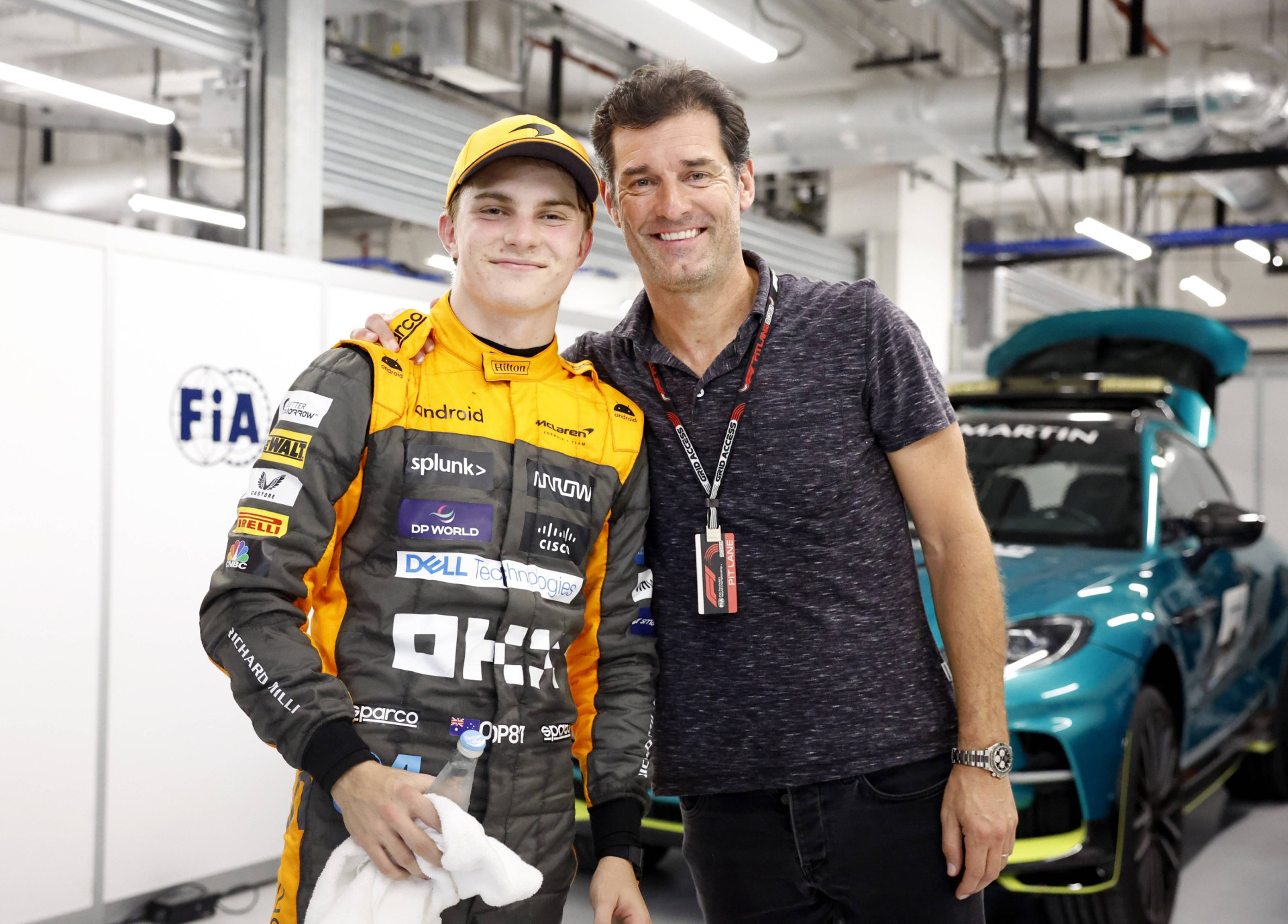 Оскар Піастрі та Марк Веббер у 2023 році