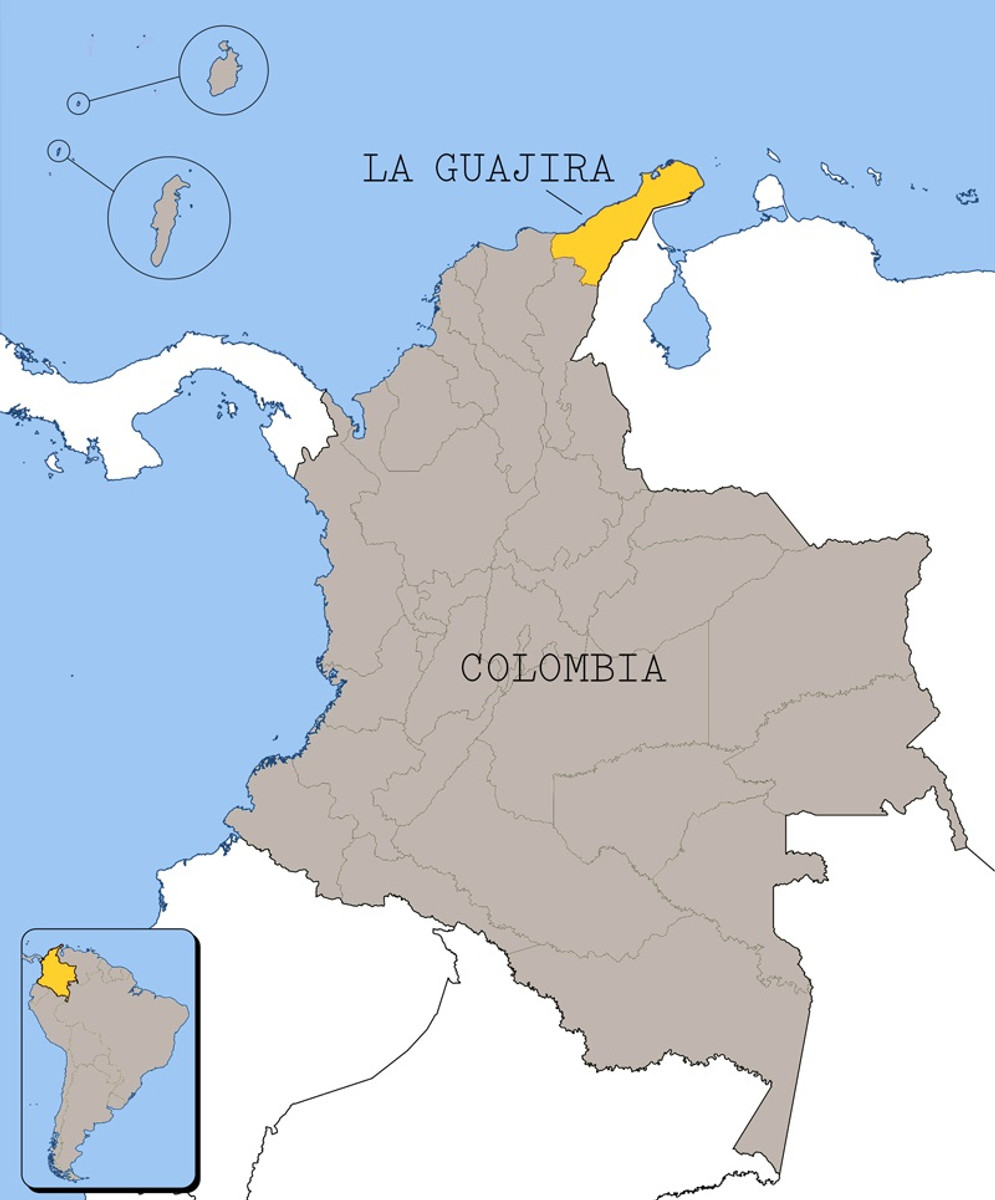 Гуахіра на мапі Колумбії, devocion.com