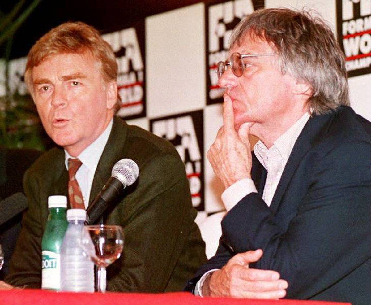 Макс Мослі (на той момент - президент FIA) і Берні Екклстоун (на той момент - власник Формули-1) у 1994 році