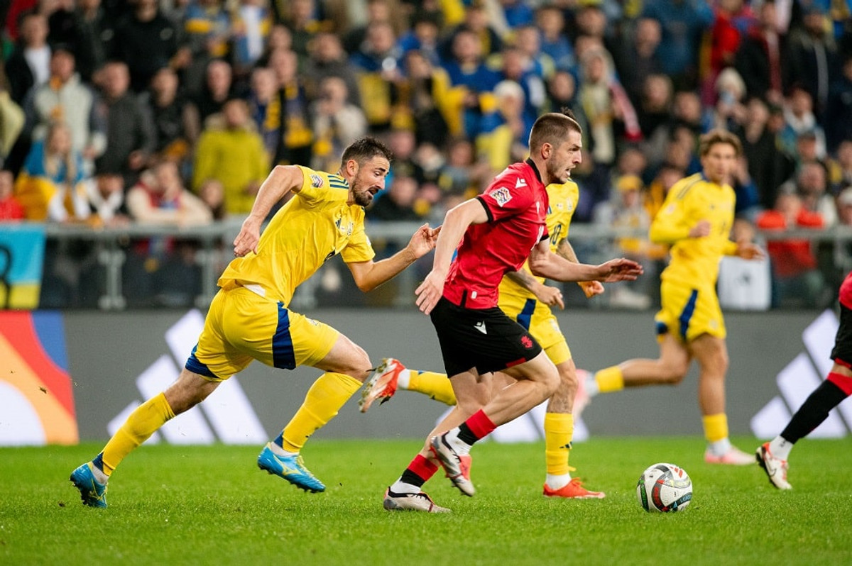 Іван Калюжний у матчі з Грузією в Лізі націй