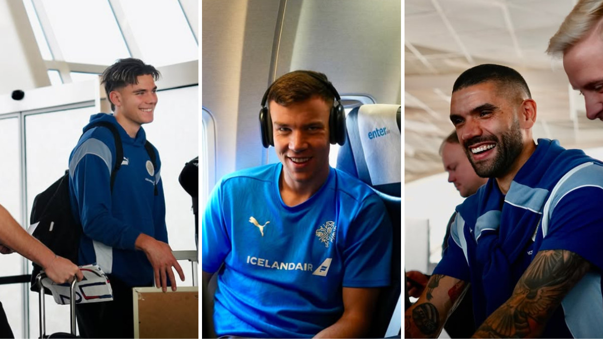 Сборная Исландии по дороге на игру против Украины