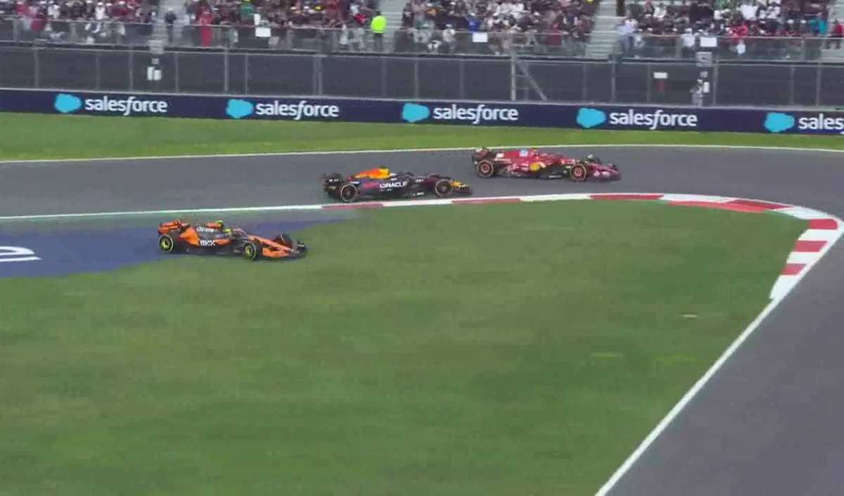 Ландо Норріс зрізає поворот на Гран-прі Мехіко 2024