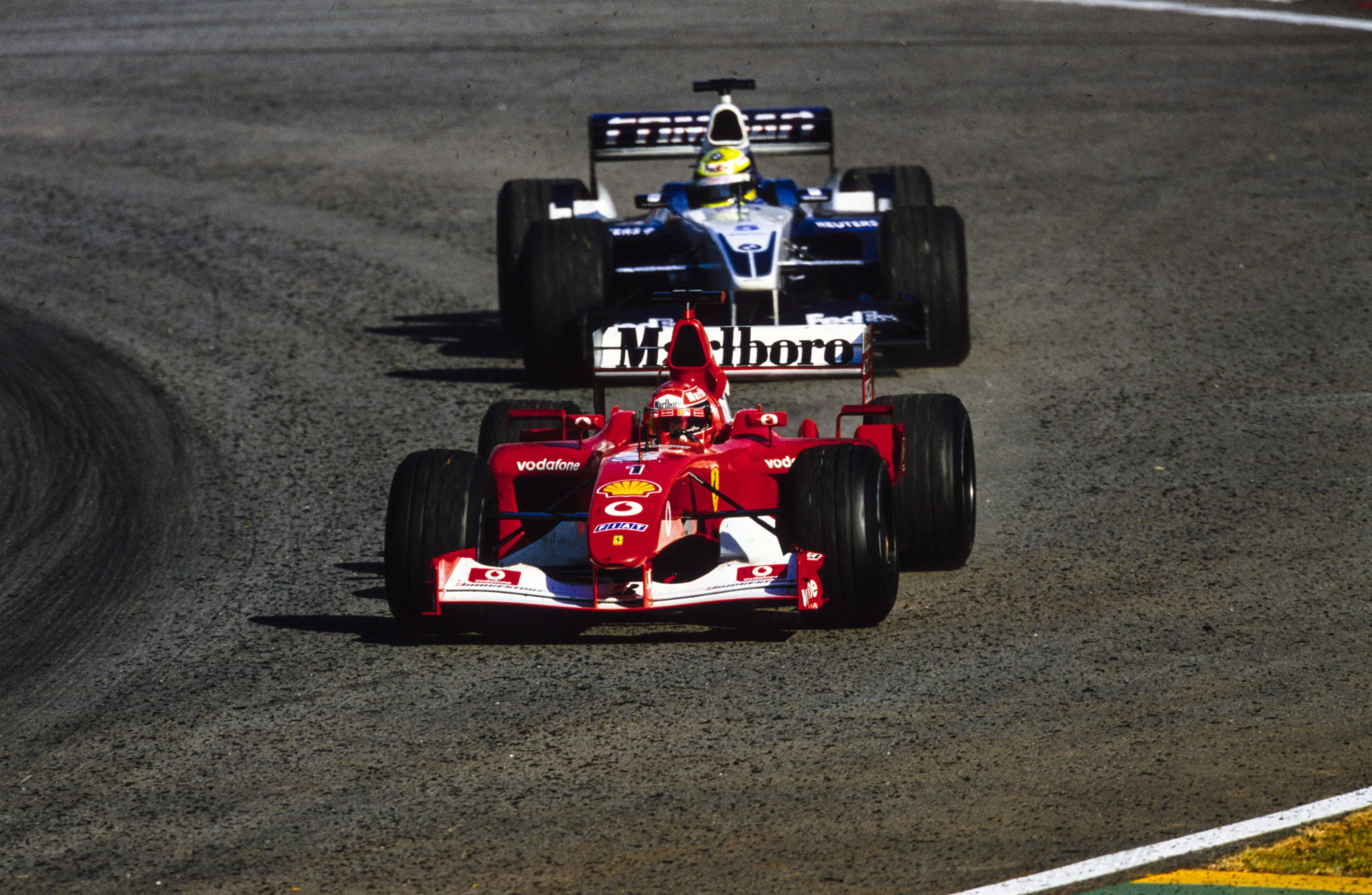 Михаэль Шумахер (Феррари) и Ральф Шумахер (Вильямс) на Гран-при Бразилии 2002