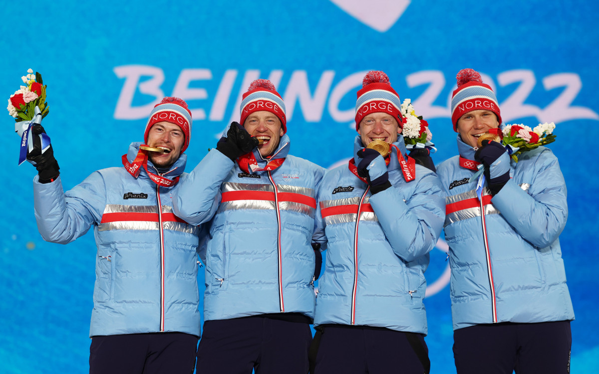 Стурла Легрейд, Тарей Бё, Йоханнес Бё и Ветле Кристиансен – олимпийские чемпионы Пекина-2022 в эстафете