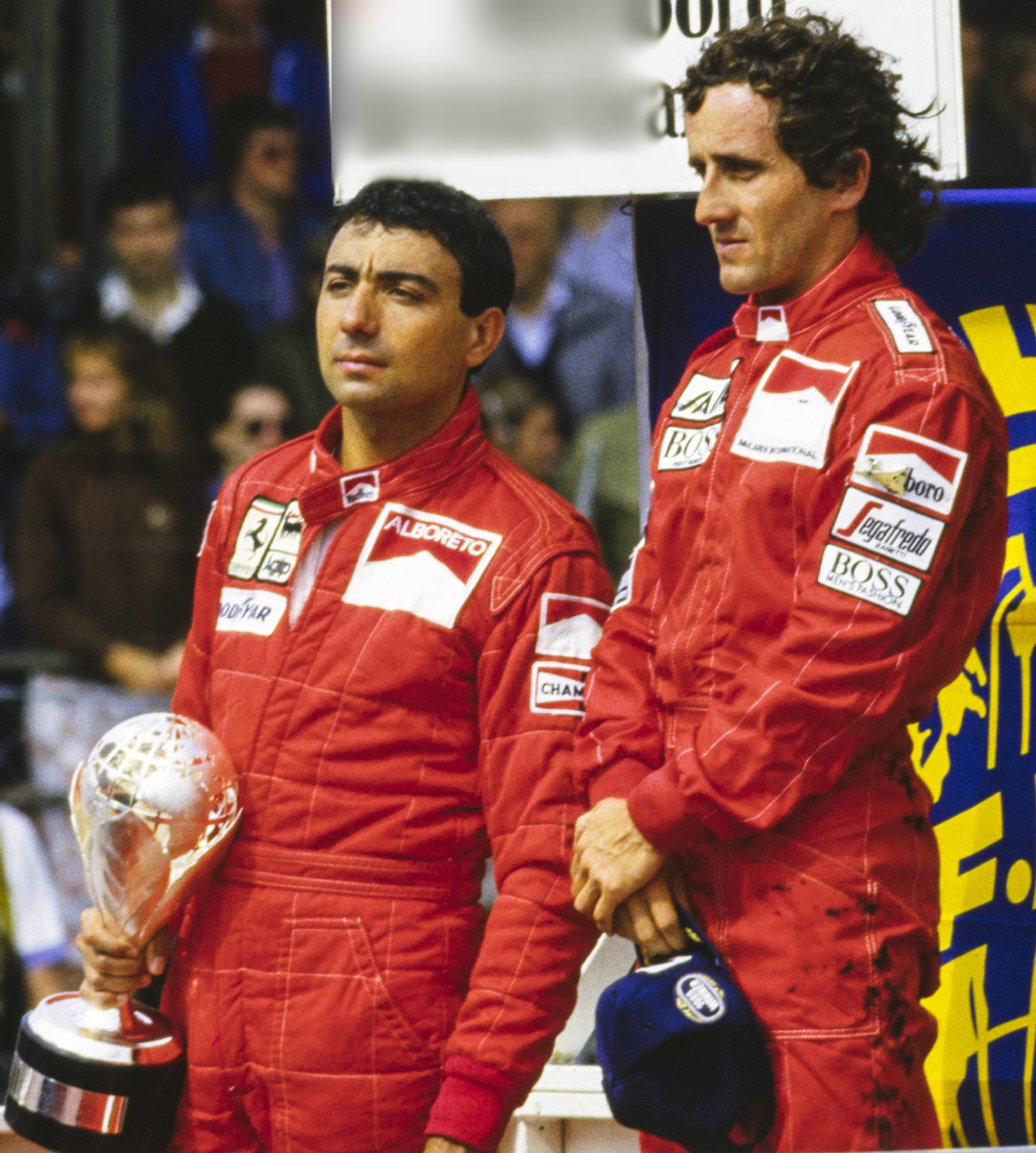 Микеле Альборето и Ален Прост в 1985 году