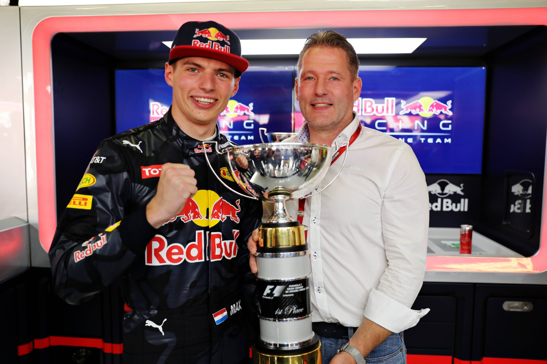 Max and Jos Ferstappen after the Grand Prix of Spain 2016