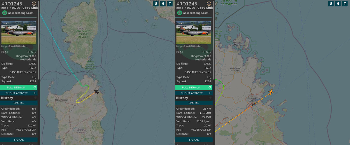 Приземлення та взліт літака Ферстаппена на Сардинії