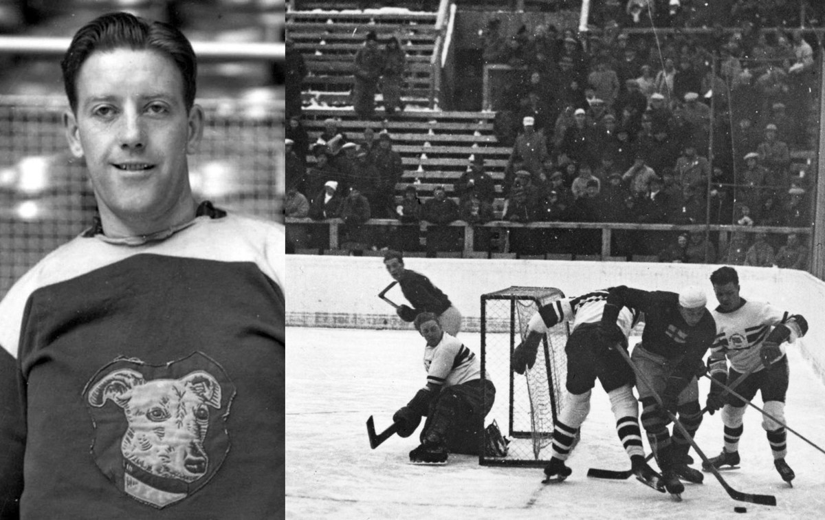 Джеймс ФОСТЕР, воротар збірної Великої Британії на Зимовій Олімпіаді-1936 у Гарміш-Пантеркірхені, став одним із головних героїв сенсаційної перемоги. Праворуч він під час матчу зі Швецією