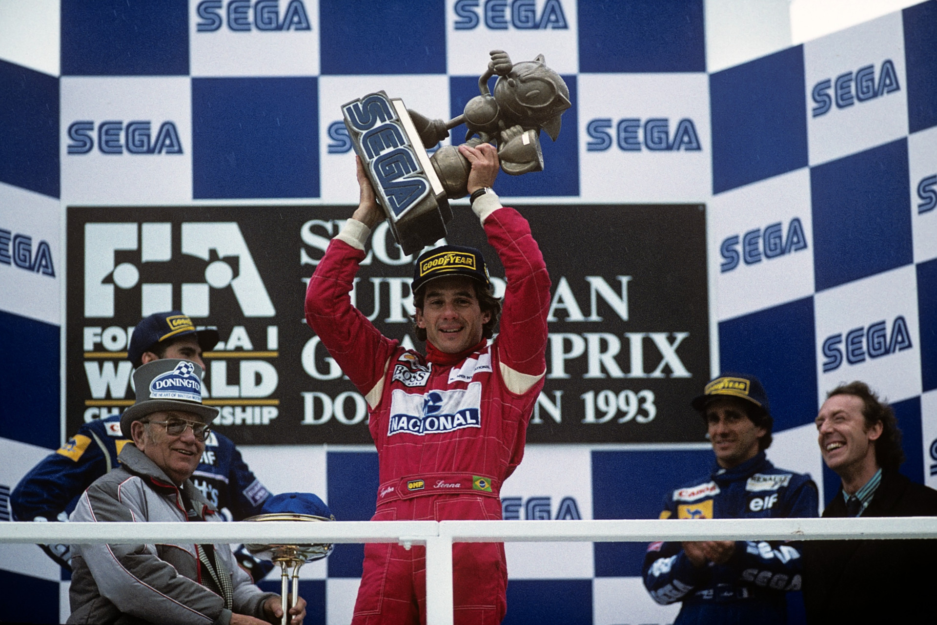 Ayrton Senna with the Grand Prix of Europe 1993