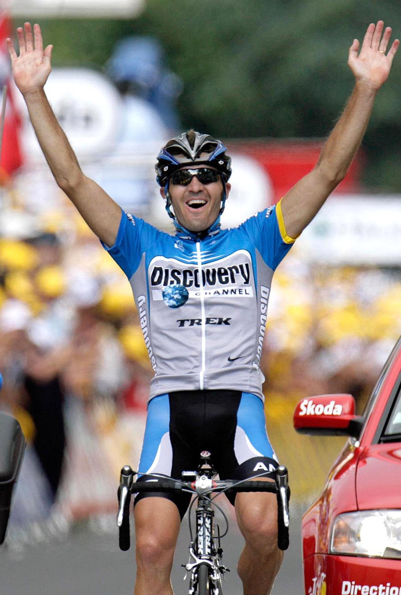 Ярослав Попович - победитель 12 этапа Тур де Франс 2006 года в составе команды Discovery Channel