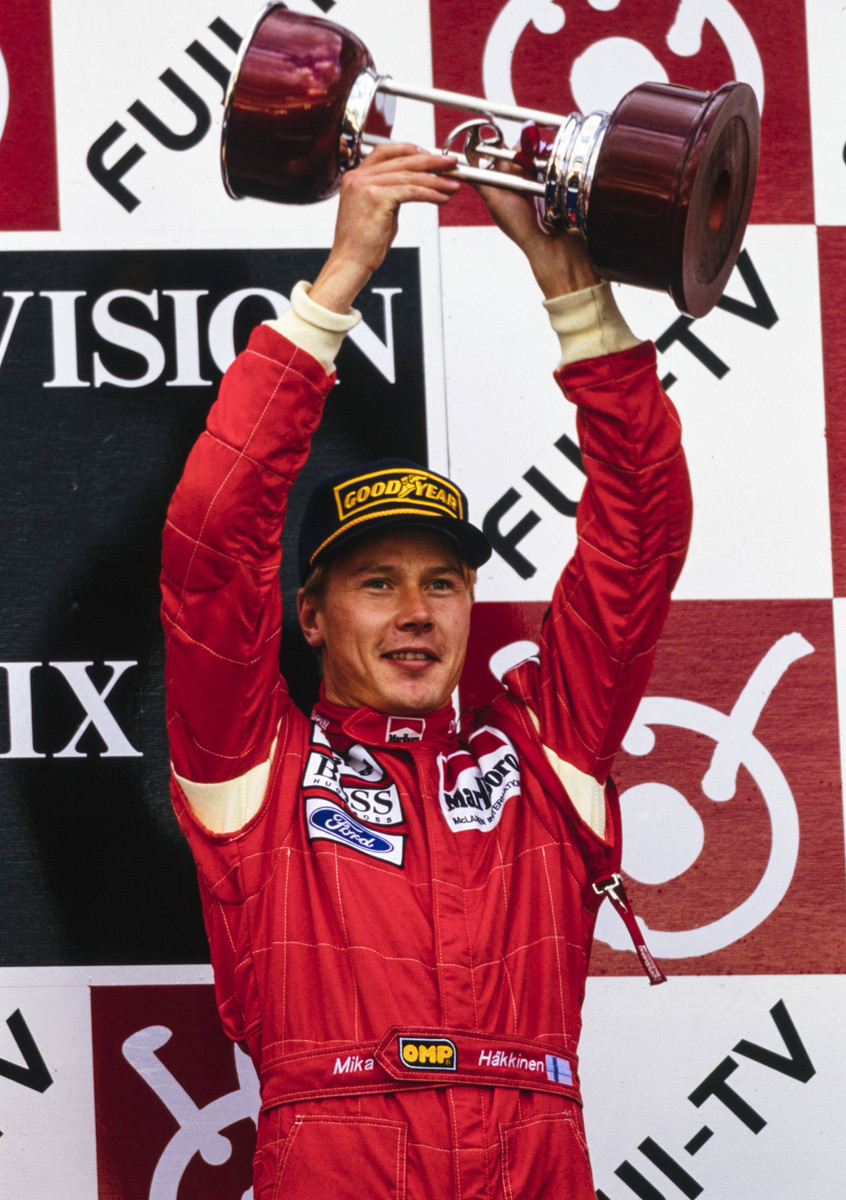 Міка Гаккінен на подіумі Гран-прі Японії 1993 року