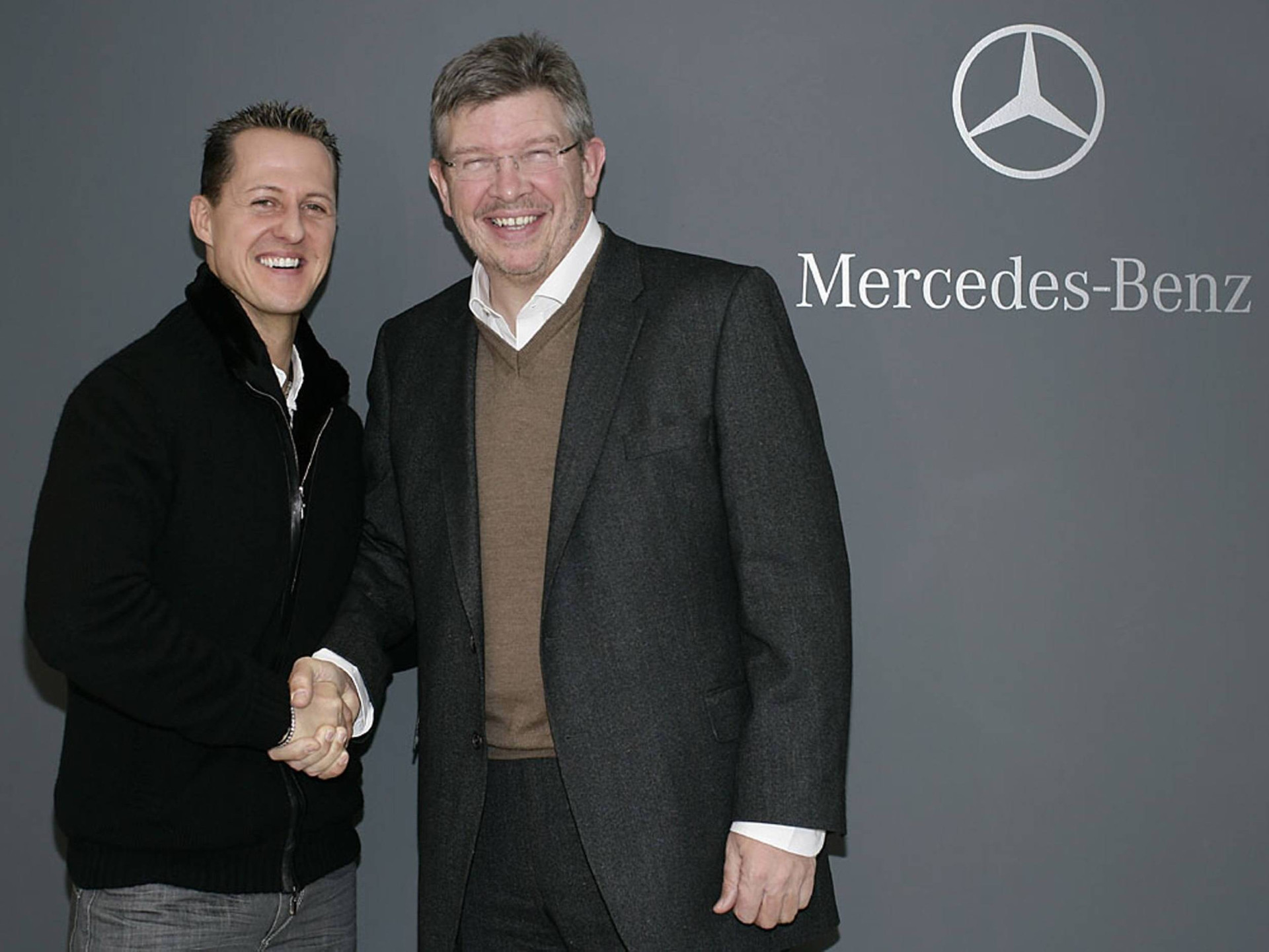 Михаэль Шумахер и Росс Браун в конце 2009 года