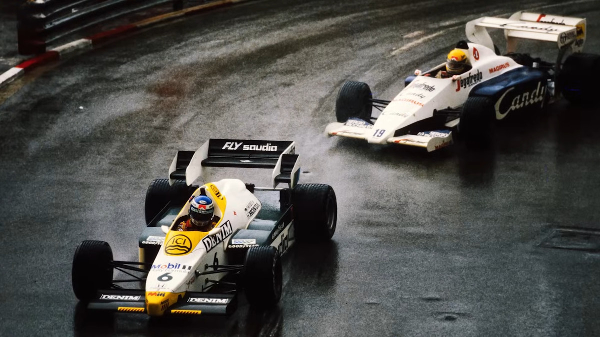 Айртон Сенна атакує Кеке Росберга