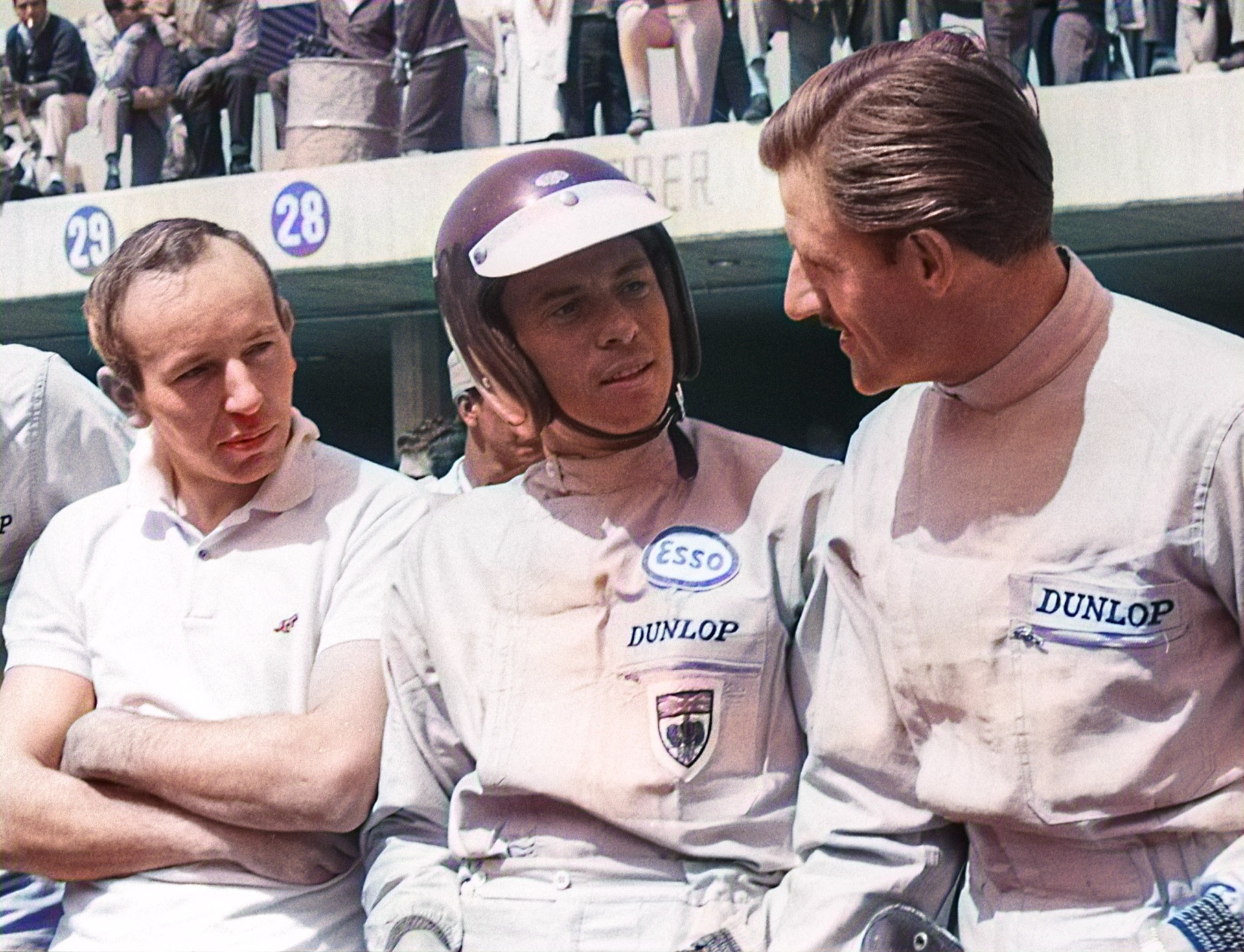 Джон Сёртиз, Джим Кларк и Грэм Хилл на Гран-при Мексики 1964