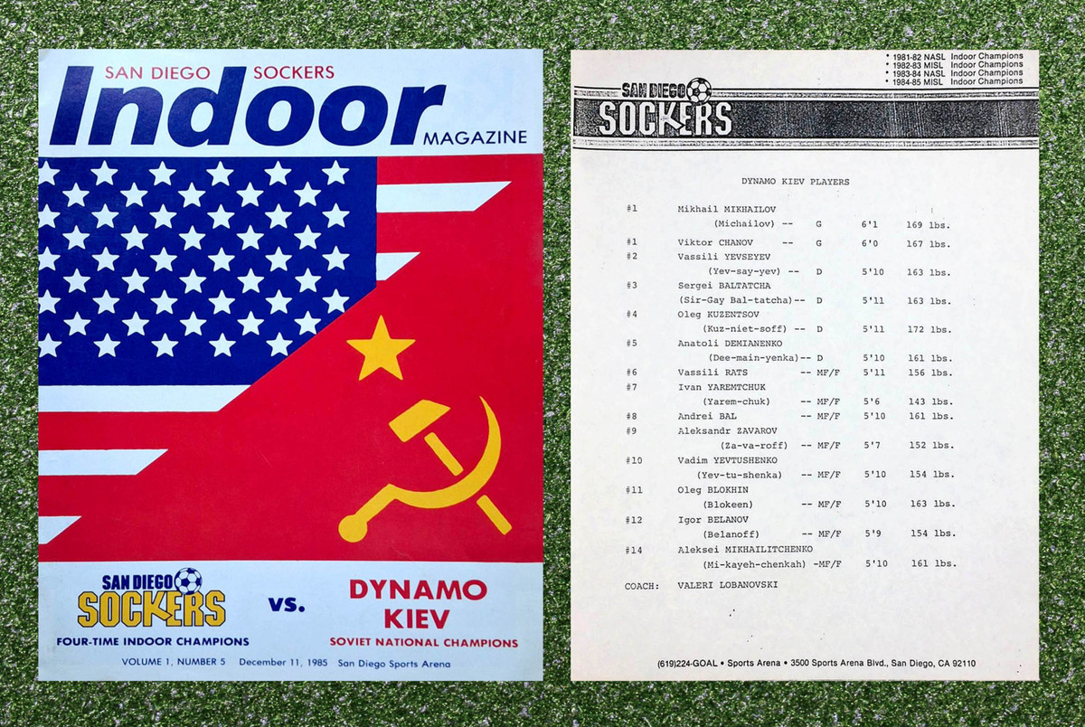 Офіційна програма матчу й транскрипція прізвищ динамівців для дикторів і тележурналістів