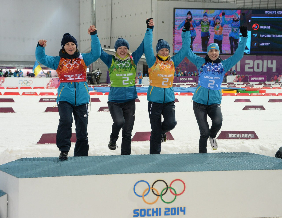 Віта Семеренко, Юлія Джима, Валя Семеренко та Олена Підгрушна – олімпійські чемпіонки Сочі-2014