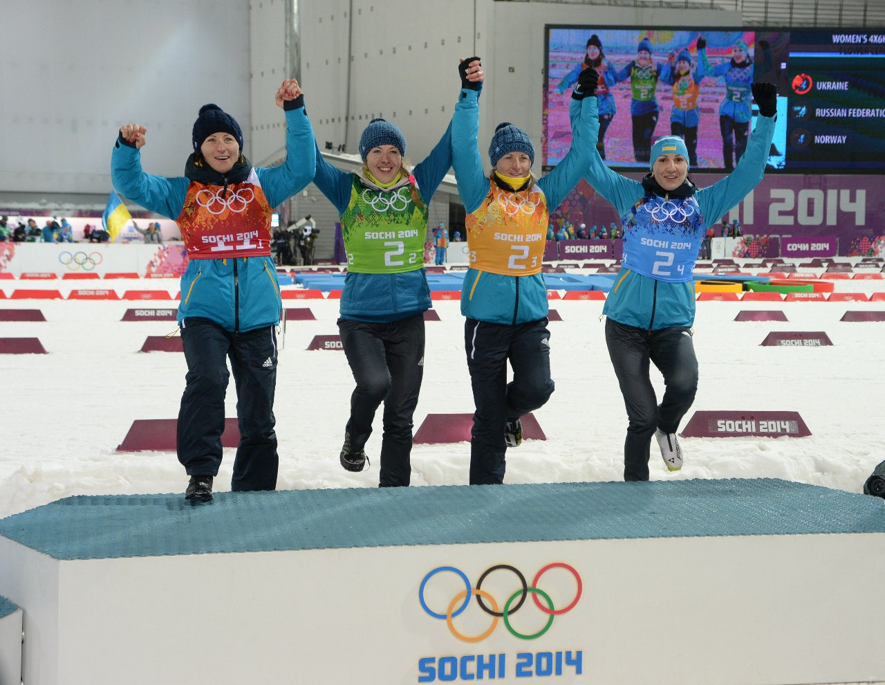 Віта Семеренко, Юлія Джима, Валя Семеренко та Олена Підгрушна – олімпійські чемпіонки Сочі-2014