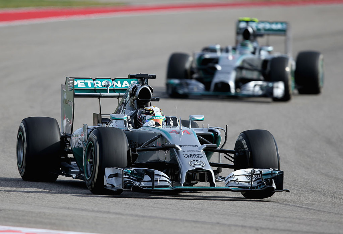 Пілоти Мерседес – Льюїс Гамільтон та Ніко Росберг на Гран-прі США 2014