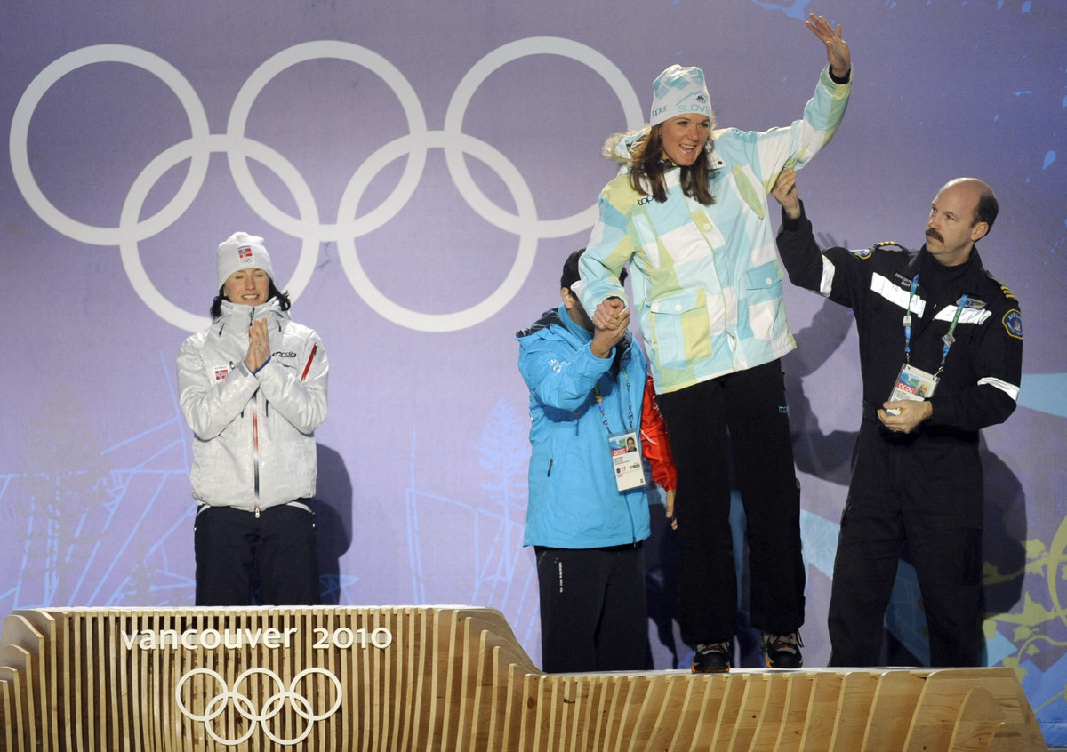 Церемонія нагородження медалістів лижного спринту