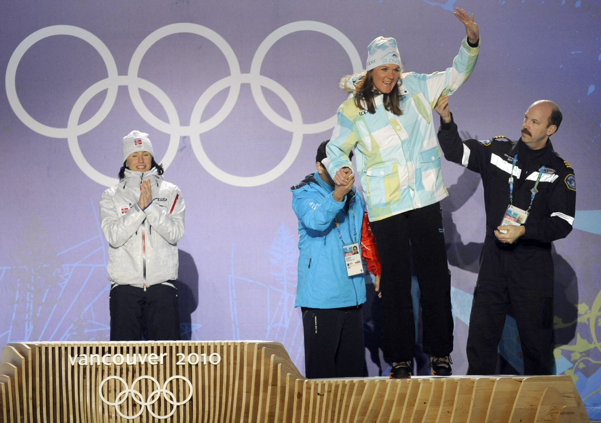 Церемонія нагородження медалістів лижного спринту