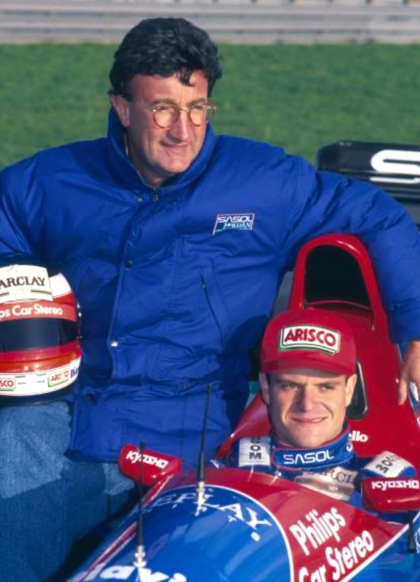 Эдди Джордан и Рубенс Баррикелло в 1993 году